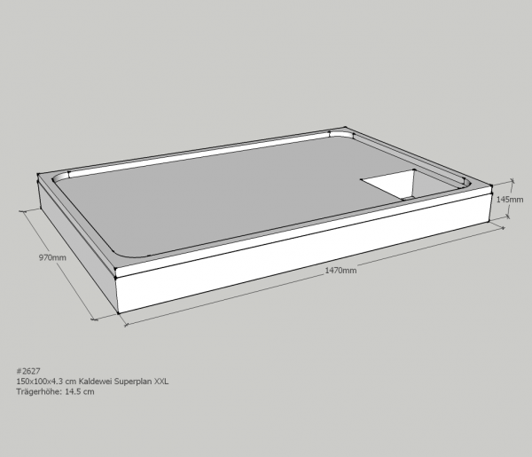 Neuesbad Wannenträger für Kaldewei Superplan XXL 150x100x4,3