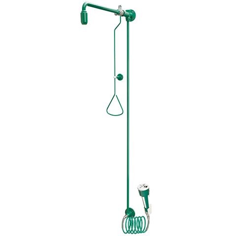 KWC Aquarotter Notduschkombination, Zugstange, Augendusche, grün, Wasser aus Decke, 2030019212 2030019212