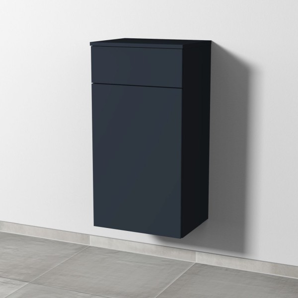 Sanipa 3way Mittelschrank mit 1 Auszug und 1 Wäschekorbklappe, Marine-Matt, SP1541R