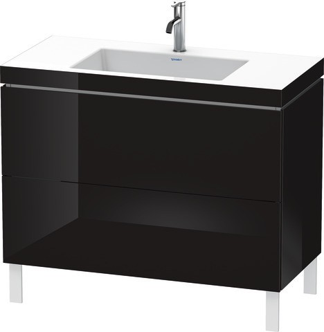 Duravit L-Cube c-bonded Set bodenstehend Schwarz Hochglanz 1000x480x698 mm - LC6938O4040
