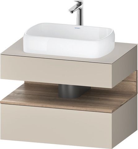 Duravit Qatego Konsolenwaschtischunterbau wandhängend Taupe Supermatt 800x550x600 mm - QA47300558300