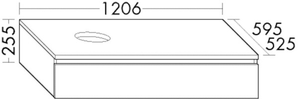 Burgbad Waschtischunterschrank Cube PG3 255x1200x525 Lichtgrau Hochglanz, WWGN121LF3802
