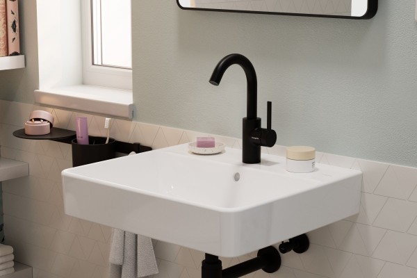 Hansgrohe Waschtischmischer 210 Zesis S Schwenkauslauf Push-Open-Ablaufgarnitur mattschwarz,74742670