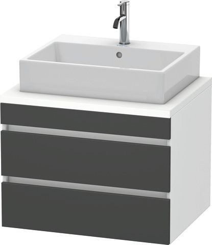 Duravit DuraStyle Konsolenwaschtischunterbau wandhängend Graphit & Weiß Matt 700x548x512 mm - DS5316