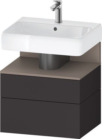Duravit Qatego Waschtischunterbau wandhängend Graphit Supermatt 590x470x590 mm - QA4393043800010