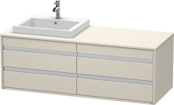 Duravit Ketho Konsolenwaschtischunterbau wandhängend Taupe Matt 1400x550x496 mm - KT6757L9191