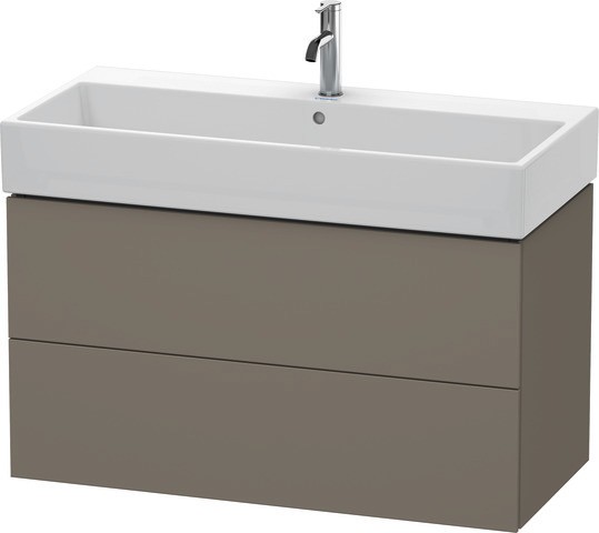 Duravit L-Cube Waschtischunterbau wandhängend Flanell Grau Seidenmatt 984x459x544 mm - LC627809090