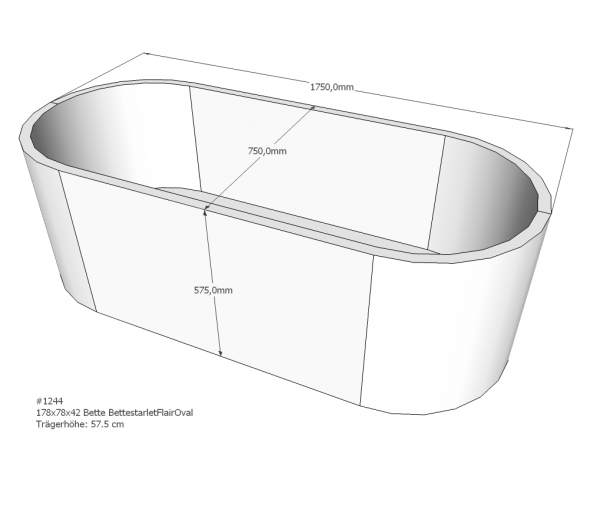 Neuesbad Wannenträger für Bette Starlet Flair 178x78 oval