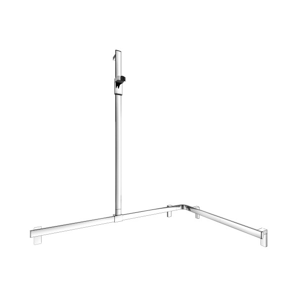 KEUCO AXESS Eck-Duschhandlauf 90° mit Brausestange, Metall, B: 85 H: 130,1 T: 115 cm, 35015010302