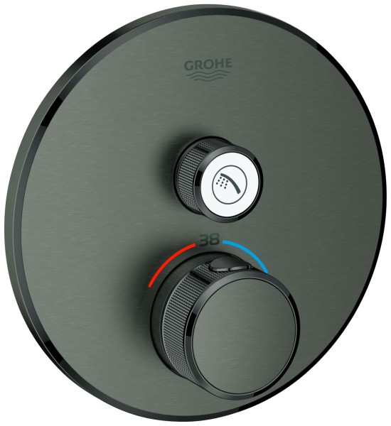 GROHE Thermostat Grohtherm SmartControl 29118 FMS rund 1 ASV hard graphite geb., 29118AL0