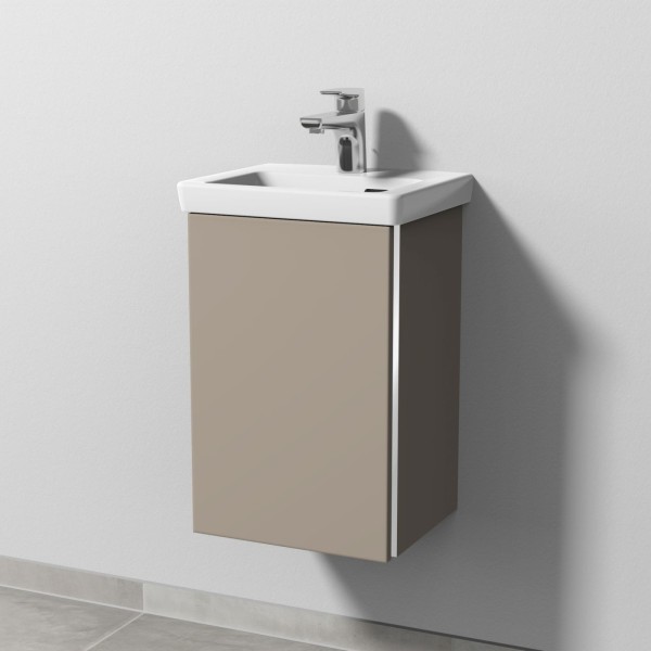 Sanipa 3way Waschtischunterbau zu Villeroy & Boch Subway 3.0 Waschtisch mit 1 Tür, Sandgrau-Matt