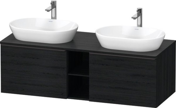 Duravit D-Neo Konsolenwaschtischunterbau wandhängend Eiche Schwarz Matt 1400x550x459 mm - DE4950BBD1