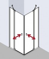 Vorschau: Kermi Eck-Halbteil rechts Vorschau: Kermi Eck-Halbteil rechts Raya EPR 1230x2000, silber mattglanz, ESG klar, RAEPR123201AK