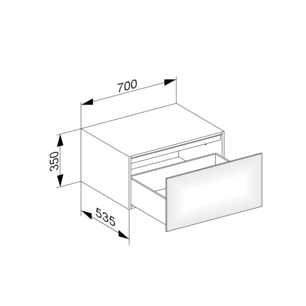 Keuco Sideboard Edition 11 31322, 1 Front-Auszug, weiß/Glas weiß, 31322300000