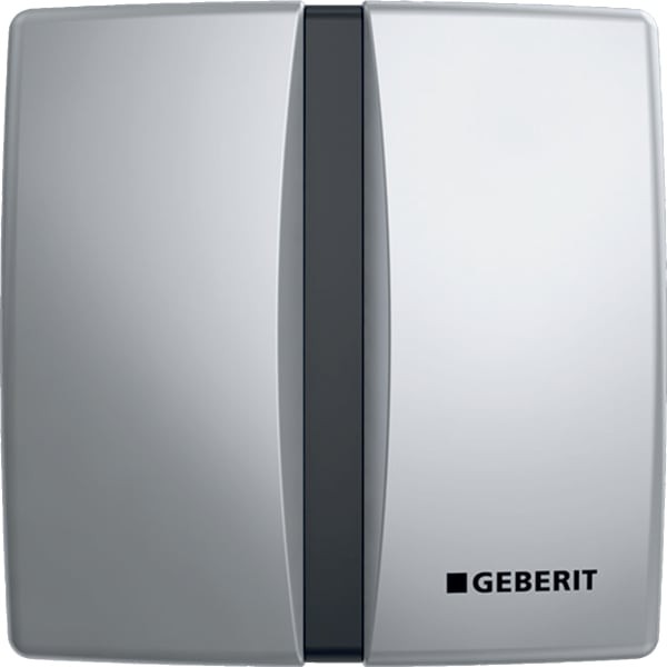 Geberit Urinal-Steuerung mit elektronischer Spülauslösung Netz, Abdeckplatte Zink-DG Basic chrom, 11