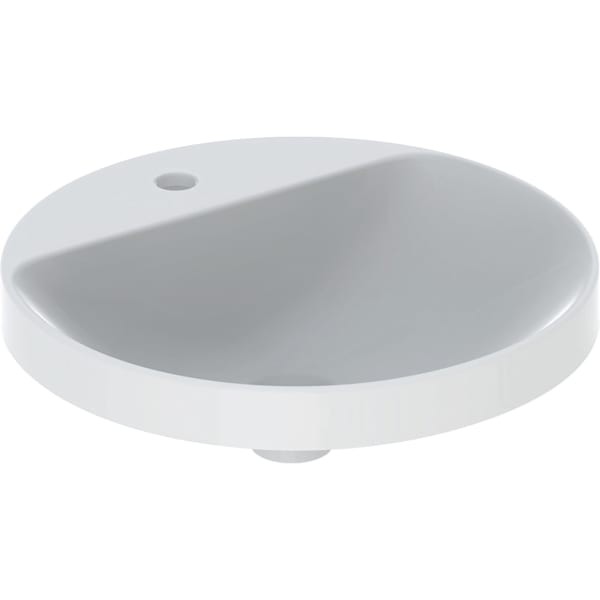 Geberit VariForm Einbauwaschtisch, rund m.Hahnlochbank, d:48cm, ohne Überlauf, KeraTect, 500707002
