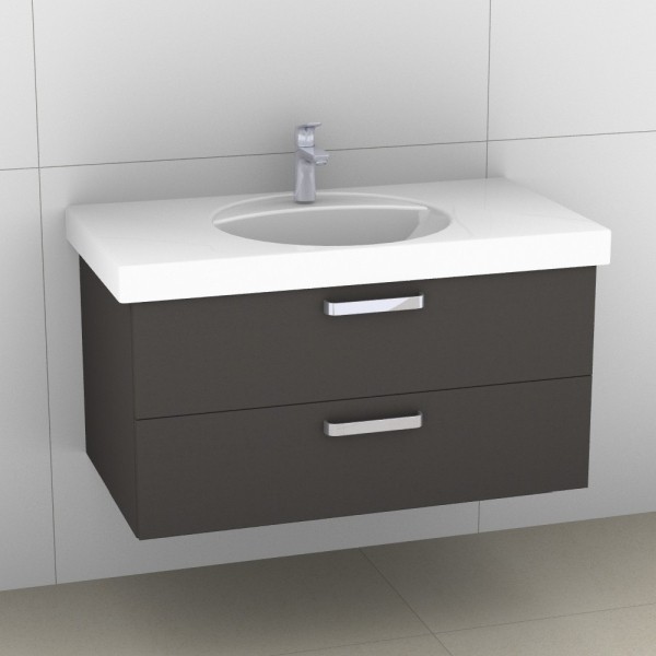 Artiqua 413 Waschtischunterschrank für Preciosa 124230, 124240 Stahlgrau, 413-WU2L-K45-7142-88