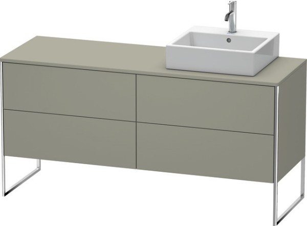 Duravit XSquare Konsolenwaschtischunterbau bodenstehend Stein Grau Seidenmatt 1600x548x778 mm - XS49
