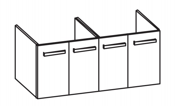 Artiqua 413 Waschtischunterschrank für Acanto 500627, 500628 Sanremo Eiche quer NB, 413-WU4T-K170-71