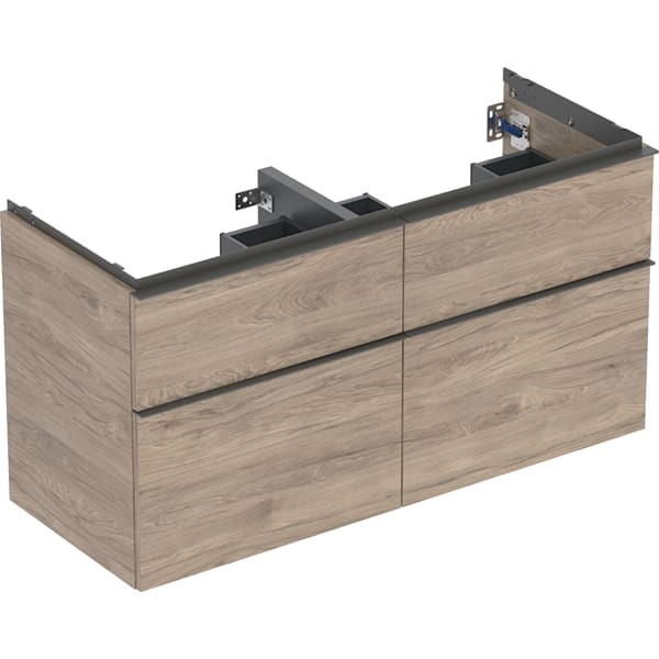 Geberit iCon Unterschrank für Doppel-Waschtisch, 4 Schubl.