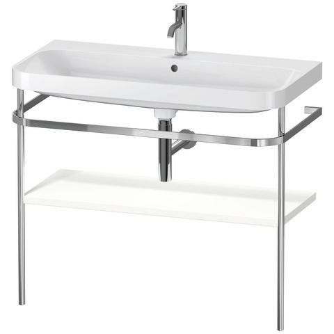 Duravit Happy D.2 Plus c-shaped Set mit Metallkonsole Weiß Supermatt 975x490x850 mm - HP4838O8484