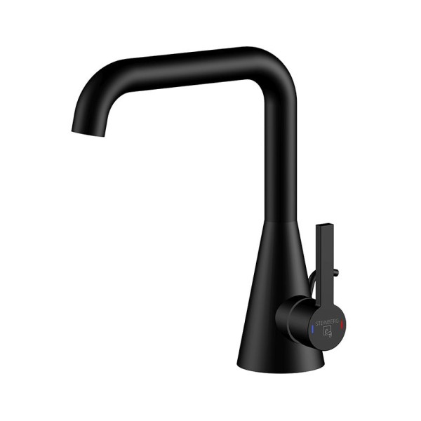 Steinberg Serie 315 Waschtischarmatur mit Ablaufgarnitur, matt black, 315 1000 S