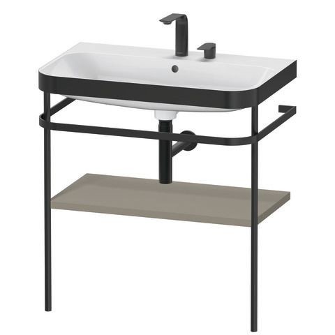 Duravit Happy D.2 Plus c-bonded Set mit Metallkonsole Stein Grau Seidenmatt 775x490x850 mm - HP4737E