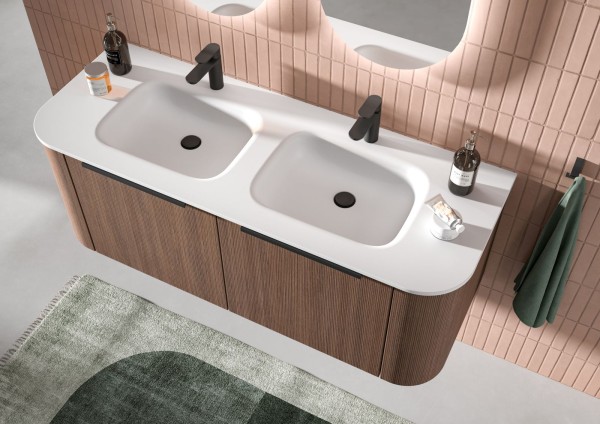Pelipal Serie 7200 Solid Surface Doppelwaschtisch rund, BMD038F13702
