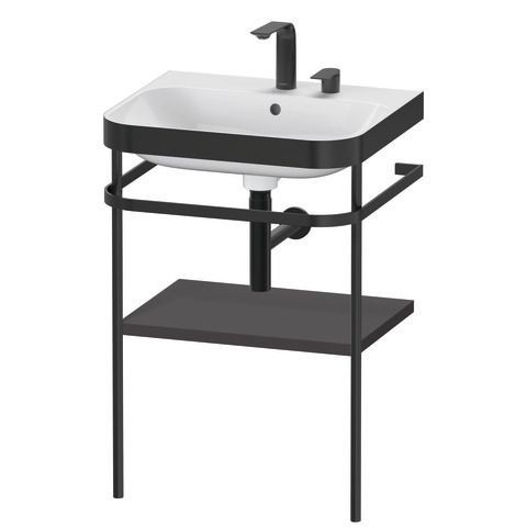 Duravit Happy D.2 Plus c-bonded Set mit Metallkonsole Graphit Supermatt 575x490x850 mm - HP4735E8080