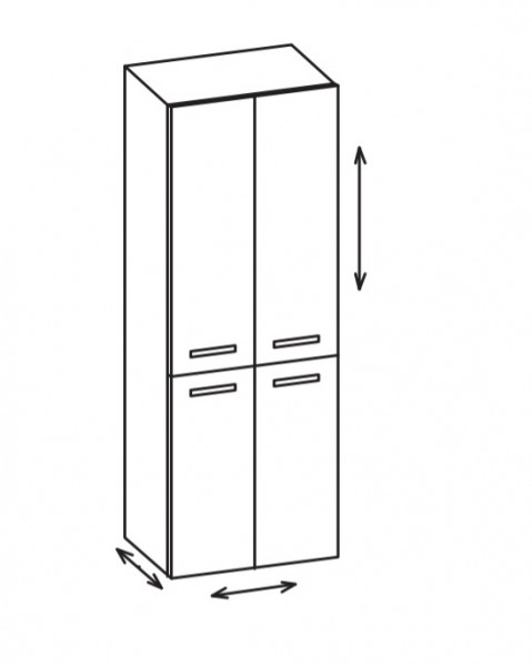 Artiqua 400 Variabler Hochschrank, Castello Eiche quer NB, 400-HVT-1-60-7134-426