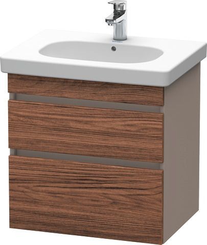 Duravit DuraStyle Waschtischunterbau wandhängend Nussbaum dunkel & Basalt Matt 600x453x610 mm - DS64