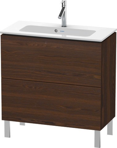 Duravit L-Cube Waschtischunterbau bodenstehend Nussbaum gebürstet Matt 820x391x704 mm - LC667406969