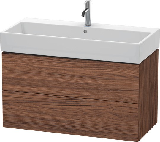 Duravit L-Cube Waschtischunterbau wandhängend Nussbaum dunkel Matt 984x459x544 mm - LC627802121