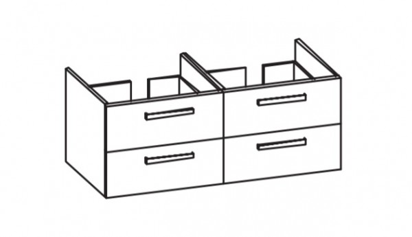 Artiqua 412 Waschtischunterschrank für Ventuno T0020 Stahlgrau, 412-WU4L-I27-7142-88