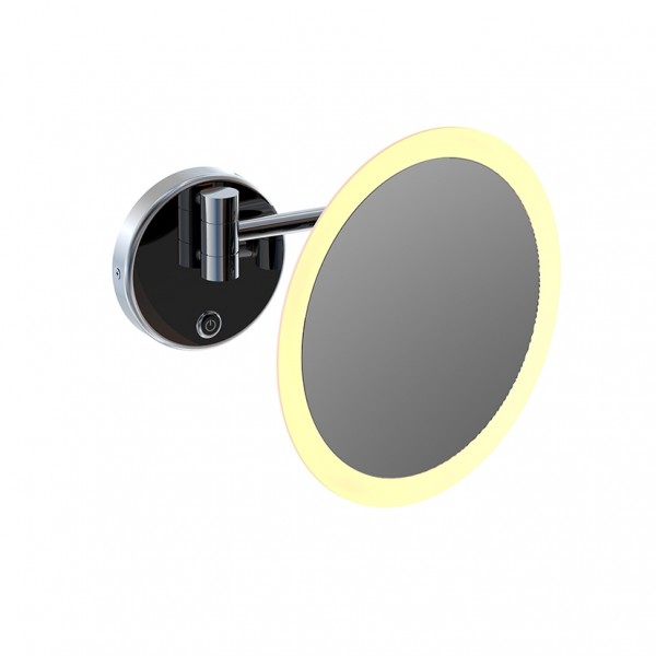 Steinberg LED Kosmetikspiegel, 5-fach Vergrößerung, 220V Touchsensor, Dimmfunktion, chrom, 650.9030