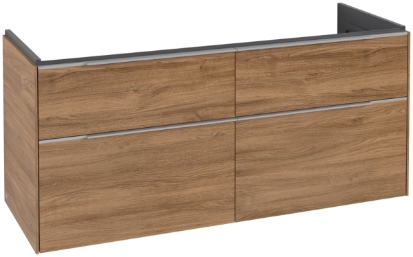 Villeroy & Boch Subway 3.0 Waschbeckenunterschrank, 4 Auszüge, 1272 x 579 x 462 mm, Kansas Oak / Kan