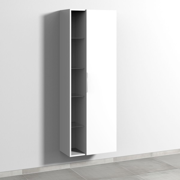 Sanipa 3way Stauraumschrank mit 1 Tür und offenen Fächern, Weiß-Soft