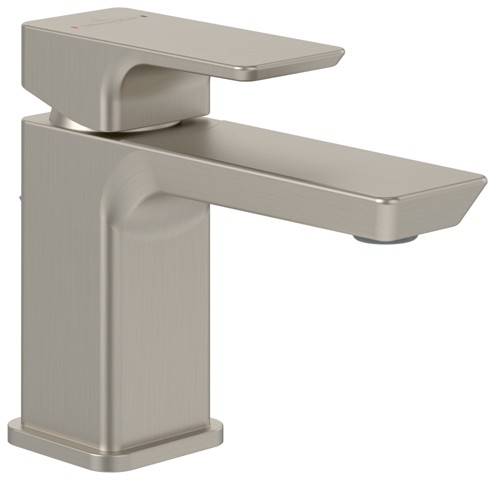 Villeroy & Boch Waschtischarmatur Subway 3.0 51x125x 154mm Zugst-Ablaufgarnitur BrushedNickelMatt