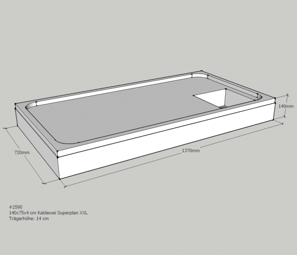 Neuesbad Wannenträger für Kaldewei Superplan XXL 140x75x4