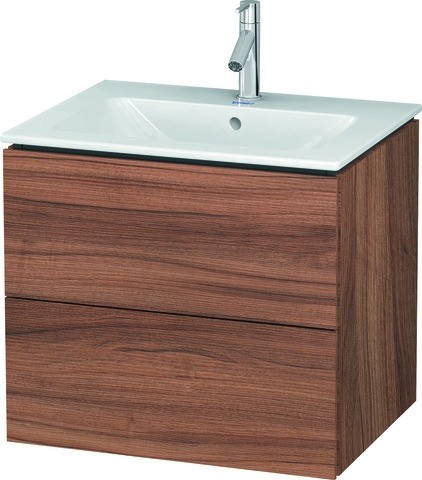 Duravit L-Cube Waschtischunterbau wandhängend Nussbaum Matt 620x481x550 mm - LC624007979