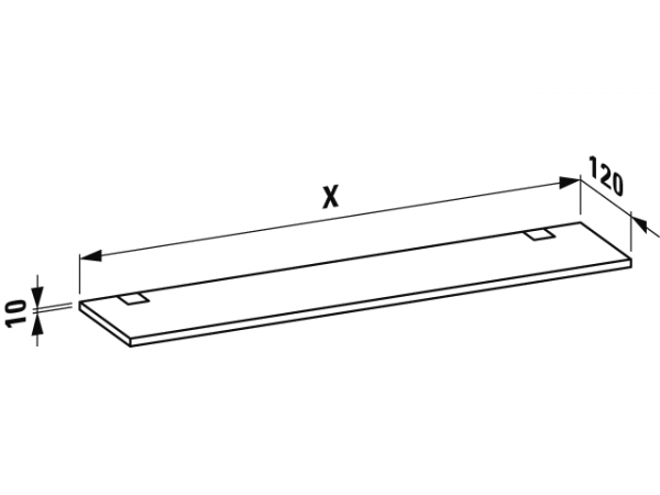 LAUFEN Glasablage Frame 25 mit 3 Wandbefestigungen, H4475919000001