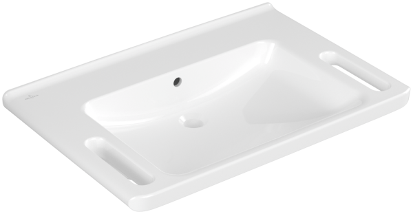 Villeroy & Boch Waschbecken ViCare 800x550mm Rechteck mit Überlauf Weiss Alpin AntiBac CeramicPlus