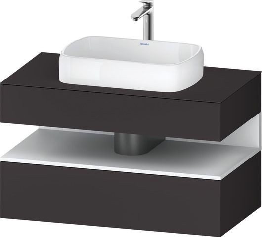 Duravit Qatego Konsolenwaschtischunterbau wandhängend Graphit Supermatt 1000x550x600 mm - QA47310188