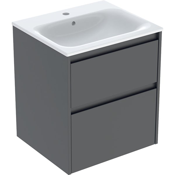 Geberit Renova Plan Set Möbelwaschtisch schmaler Rand, mit Unterschrank, zwei, 504038JK8