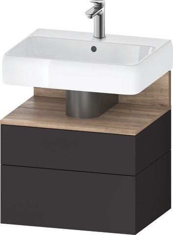 Duravit Qatego Waschtischunterbau wandhängend Graphit Supermatt 590x470x590 mm - QA4393055800010