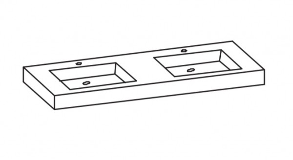 Artiqua 112 Quarton-Doppelwaschtisch, Anthrazit, 112-QDWT50-169-1-A