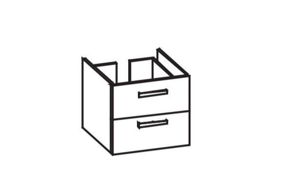 Artiqua 411 Waschtischunterschrank für Vero 045460 Oxid Hellgrau quer, 411-WU2L-D18-7183-721