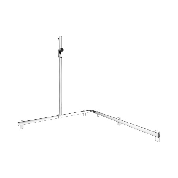 KEUCO AXESS Eck-Duschhandlauf 90° mit Brausestange, Metall, B: 115 H: 130,1 T: 115 cm, 35015010402