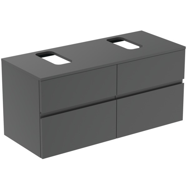 Ideal Standard Waschtischunterschrank Finesse Ausschnitt r/l 1202x505x558mm 4 Auszüge Anthrazit matt