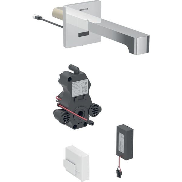 Geberit Waschtischarmatur Brenta Wandmontage mit UP-Funktion Batt. L 22cm mit Mischer, 116294211
